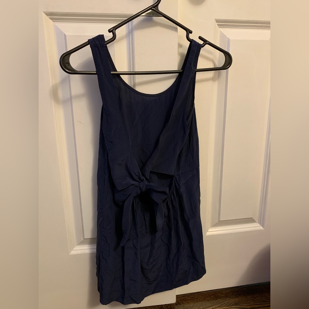 Madewell silk blue tie back tank